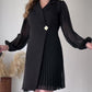 🎅Christmas Specials 49%🎀Solid dress with lapels and gathered hem🎅