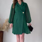 🎅Christmas Specials 49%🎀Solid dress with lapels and gathered hem🎅