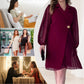🎅Christmas Specials 49%🎀Solid dress with lapels and gathered hem🎅