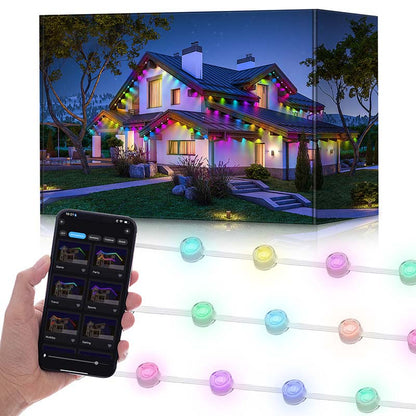 🌈✨ Smart RGB Outdoor String Lights – 16M Colors & 63 Scene Modes