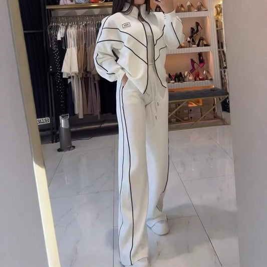 💥Hot Sale 49% OFF🔥Turtleneck Striped Top ＆ Wide-Leg Pants 2-Piece Set