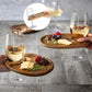 🎅Christmas Sale🎄Appetizer Plate with Wine Glass Holder(Acacia Wood)