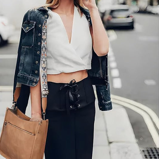 👜Leather shoulder bags with colorful straps