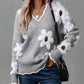 💃49% OFF✨🍂Women's Floral Pattern Scallop Trim Sweater