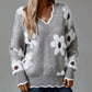 💃49% OFF✨🍂Women's Floral Pattern Scallop Trim Sweater