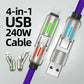🔥 - 4-in-1 USB Charging Cable mFish fast charging MAX 240W