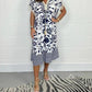 😍⏳Summer Hot Sale 49% Off🌼Printed Casual Dress With V-Neckline and Fringes on the Short Sleeves