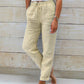 🌸LAST DAY SPECIAL PRICE: ￡14.99!!🌸Women's  Elastic Waist Cotton Linen Casual Pants