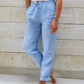 🌸LAST DAY SPECIAL PRICE: ￡14.99!!🌸Women's  Elastic Waist Cotton Linen Casual Pants