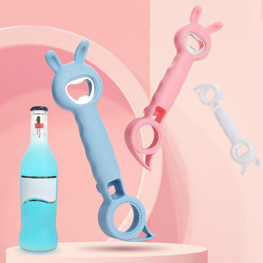 🥫✨ 4-in-1 Multi-Purpose Bottle & Jar Opener – Easy-Grip Kitchen Opening Tool