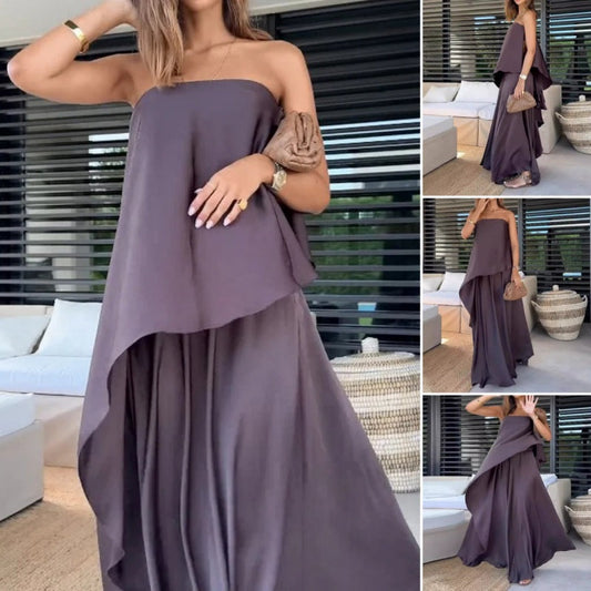 Sexy Strapless Asymmetrical Hem Dress