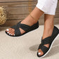 Comfort Solid Color Bowtie Flat Sandals