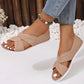 Comfort Solid Color Bowtie Flat Sandals