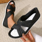 Comfort Solid Color Bowtie Flat Sandals