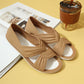 Comfort Solid Color Bowtie Flat Sandals