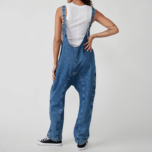 💕New Year Hot Sale 49% OFF💕Women's Casual V-Neck Long Denim Overalls