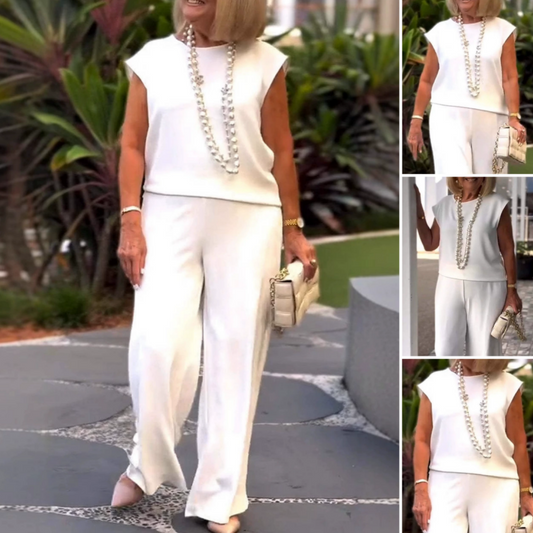 🔥New Arrivals 49% OFF🎁👗Women's Crew Neck Sleeveless Top and Pants Set