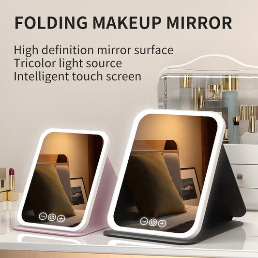 LED Portable Folding Makeup Mirror