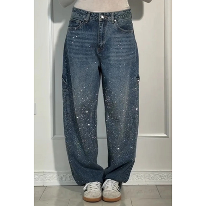 🌸Spring Specials💐 Women's Straight Jeans with Rhinestones