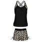Sexy Leopard Cross Back Two-Piece Swimsuit