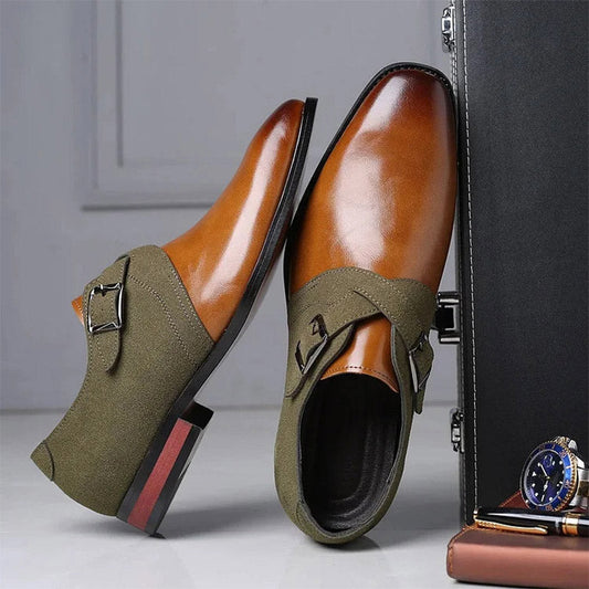Men's Fashion Color-Block Leather Shoes