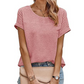 Solid Color Round Neck Pleated Trim Top
