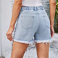 Punk Denim Shorts with Fringe