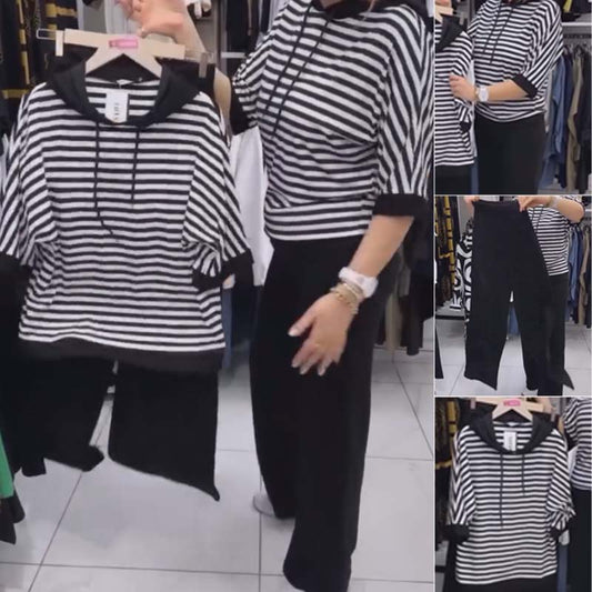 💥2025 HOT SALE 49% OFF💥Women's Striped Top & Solid Pants Set