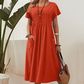 👗Women's short-sleeved pocket pleated dress💃