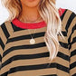 Women's Round Neck Striped Short Sleeve Casual Top