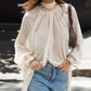 Simple Flowing Sheer Long Sleeve Long Women's Top