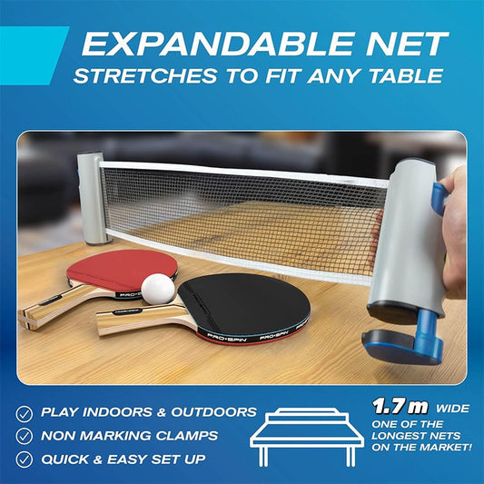 🏓 Retractable Portable Ping Pong Net – Clamp-On Table Tennis Net for Home, Travel & Family Games