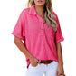 🩷Summer Sale - 49% Off🌈Women's Lapel Loose Short Sleeve Top