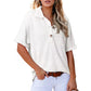 🩷Summer Sale - 49% Off🌈Women's Lapel Loose Short Sleeve Top