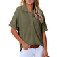 🩷Summer Sale - 49% Off🌈Women's Lapel Loose Short Sleeve Top