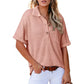 🩷Summer Sale - 49% Off🌈Women's Lapel Loose Short Sleeve Top