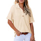 🩷Summer Sale - 49% Off🌈Women's Lapel Loose Short Sleeve Top