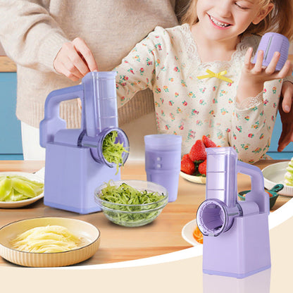 ⚡ Electric Rotary Vegetable Chopper – Cordless Slicer & Grater