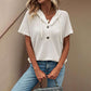 Women's Solid Drawstring Hooded Short-Sleeve Tops