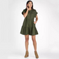 👗Women’s Lapel Short Sleeve Pleated Button-Down Dress