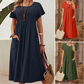 👗Women's short-sleeved pocket pleated dress💃