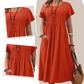 👗Women's short-sleeved pocket pleated dress💃