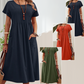👗Women's short-sleeved pocket pleated dress💃