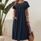 👗Women's short-sleeved pocket pleated dress💃