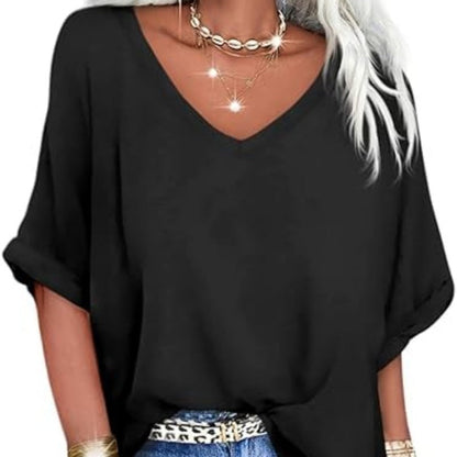 👕 LIMITED-TIME 49% OFF! ✨ Women's Casual Loose Top – V-Neck, Comfortable ✨