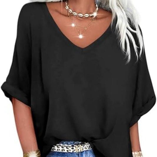 👕 LIMITED-TIME 49% OFF! ✨ Women's Casual Loose Top – V-Neck, Comfortable ✨