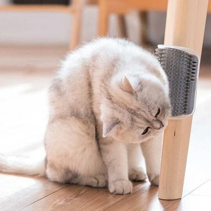 🐱💗 Cat Self-Grooming Corner Brush – Massage, Rub & Collect Loose Fur