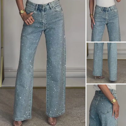 🔥49% OFF🔥Straight leg jeans with rhinestones