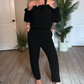 🌸Off-the-shoulder ruffle jumpsuit | Relaxed and refined at the touch of a button✨