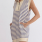 🎉Last Day Promotion 49% OFF💃Casual Knit Striped Dress with Zipper Neckline & Cap Sleeves